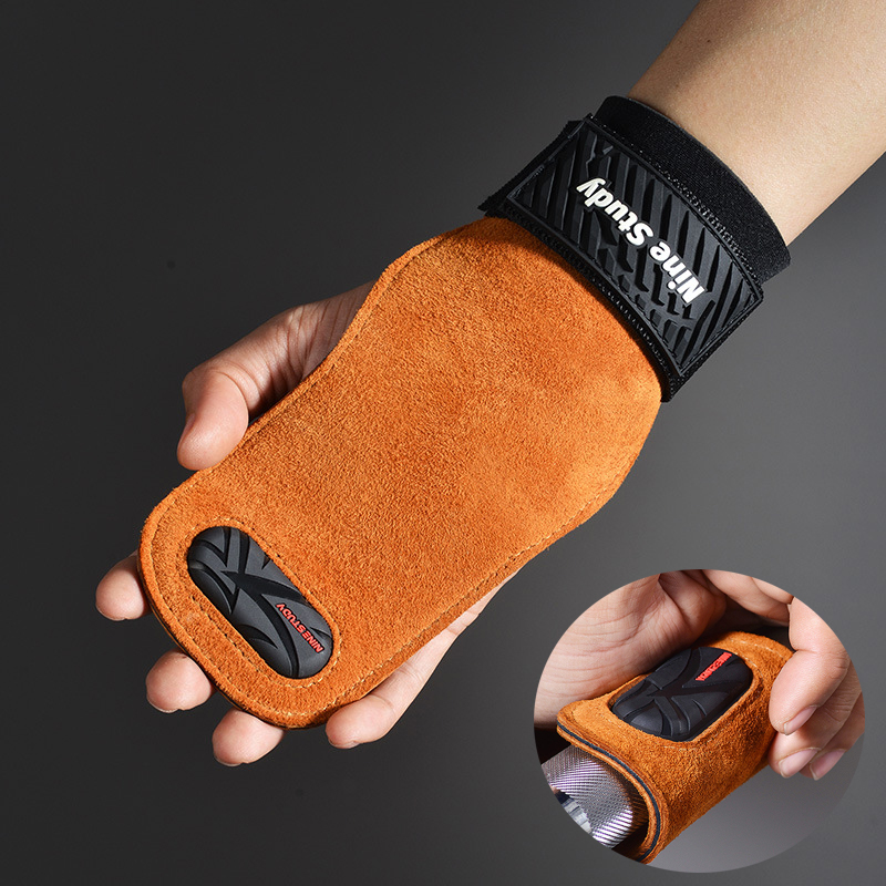 Crossfit G - Cowhide Gym Grips Gloves Weightlifting Fitness