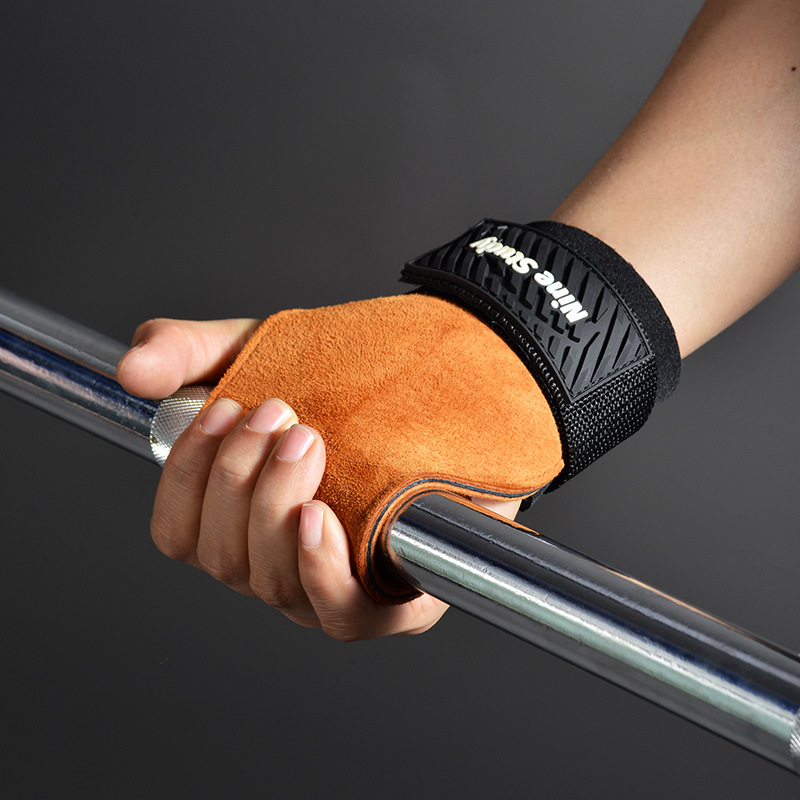 Cowhide Gym Grips Gloves Weigh - Crossfit G ulasan dan harga