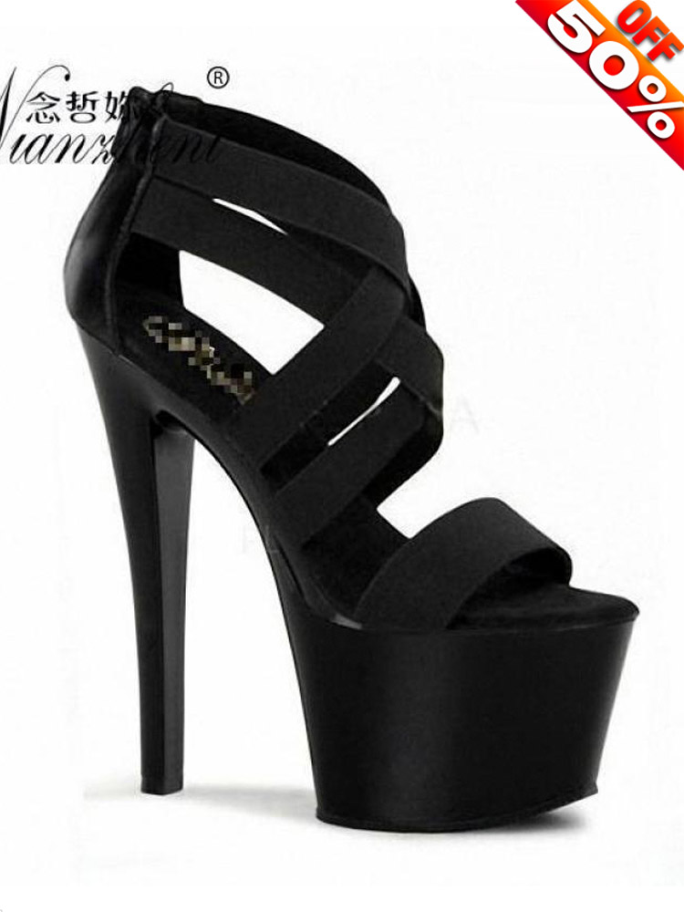 17cm Heeled Sandals Black pole - Crossfit G ulasan dan harga