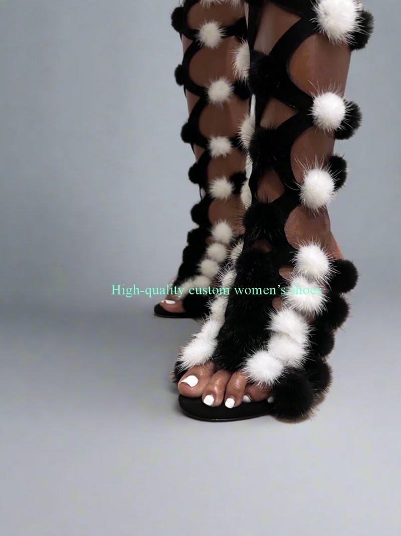 Pointed Toes White Pom-Pom Dec - Crossfit Outfit ulasan dan harga